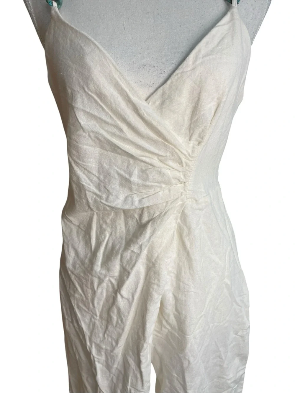 Zara Linen Jumpsuit with Chain White